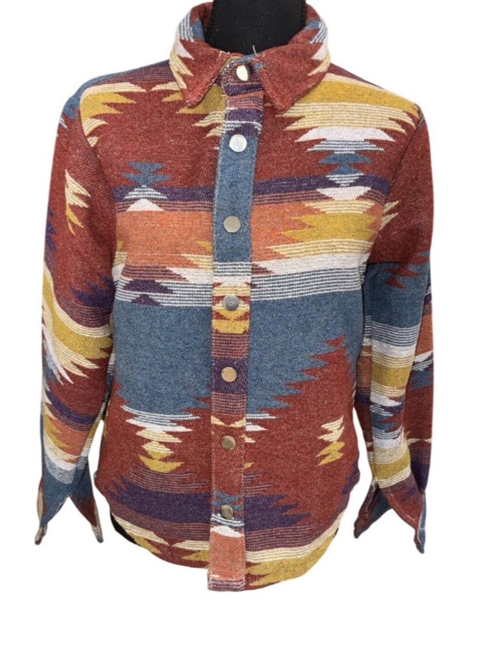 Southwestern Shacket Shirt Jacket Womens M Ralph Lauren Style Cowgirl Rancher